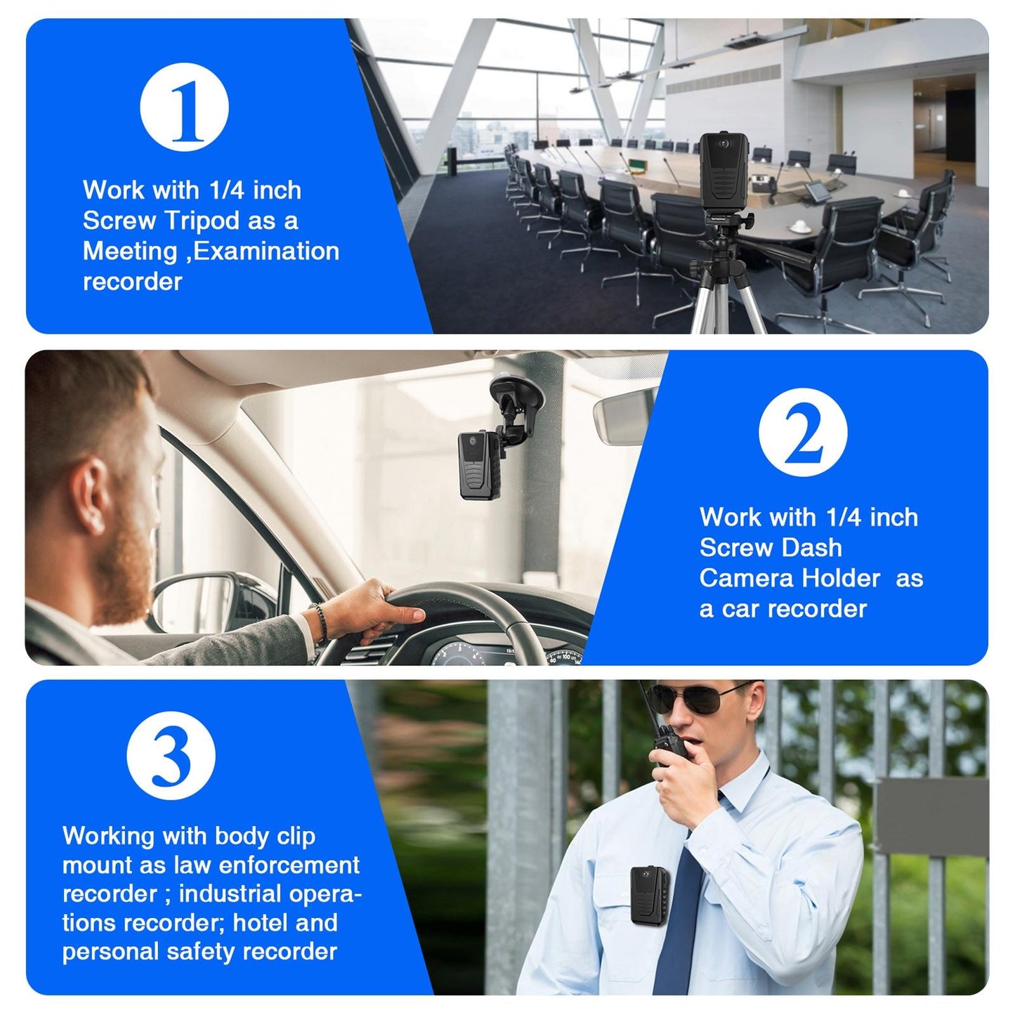 Portable Multifunctional Wearable Camera - 1080P Black-1915196893986689030