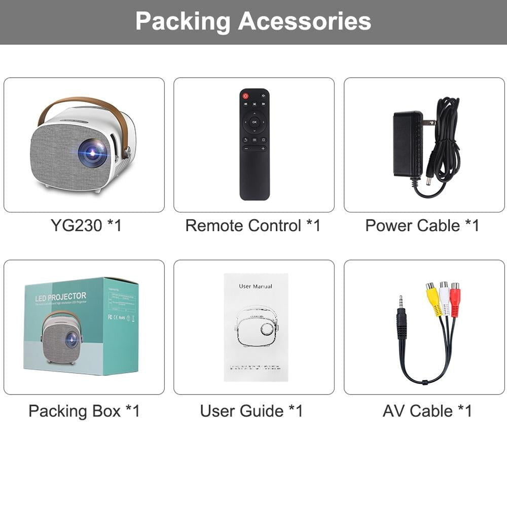 Mini Portable Led Projector For Kids - 1080P Resolution-1915197822760783874