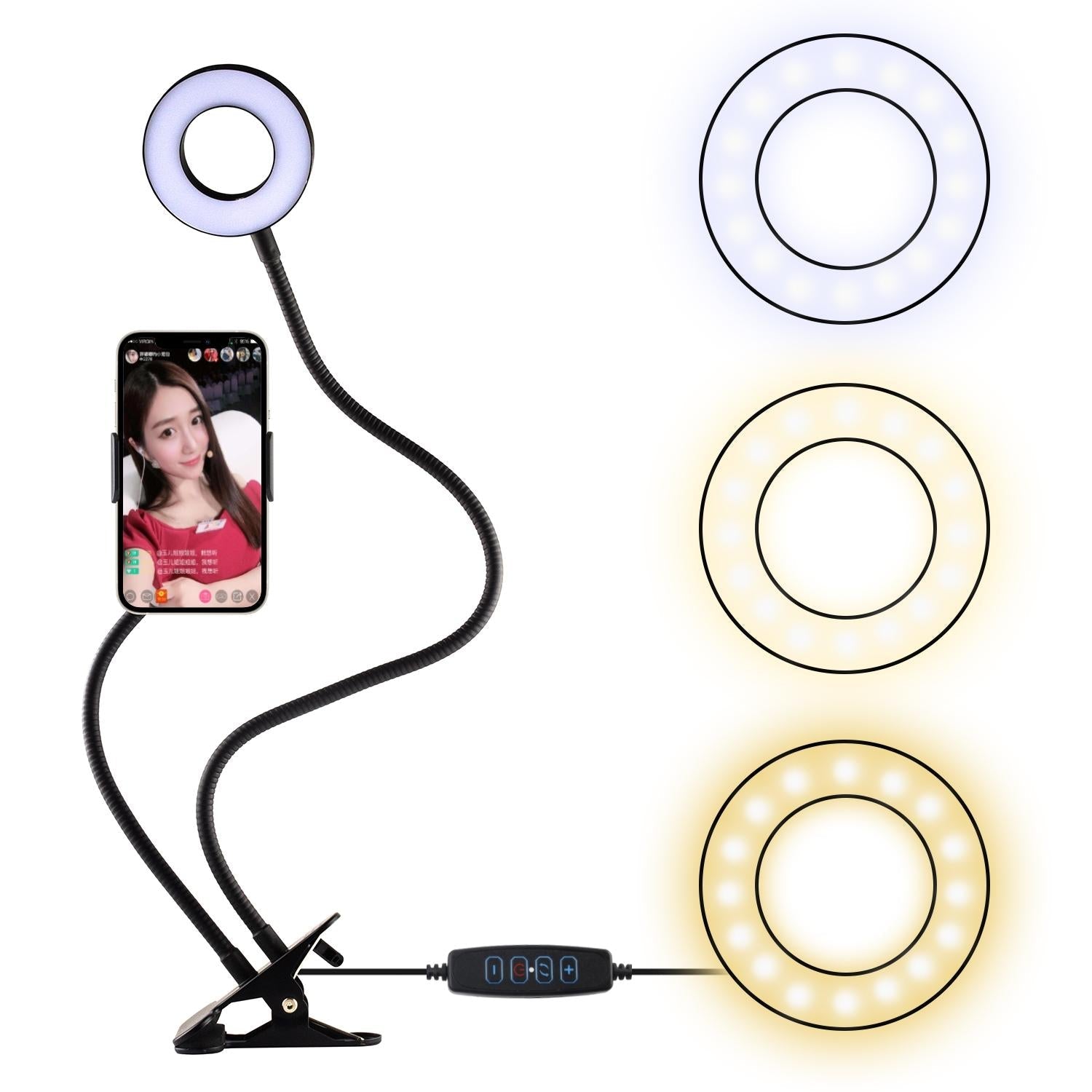 Adjustable 3.5 Live Broadcast Led Fill Light With Phone Clamp-1915197582213255168