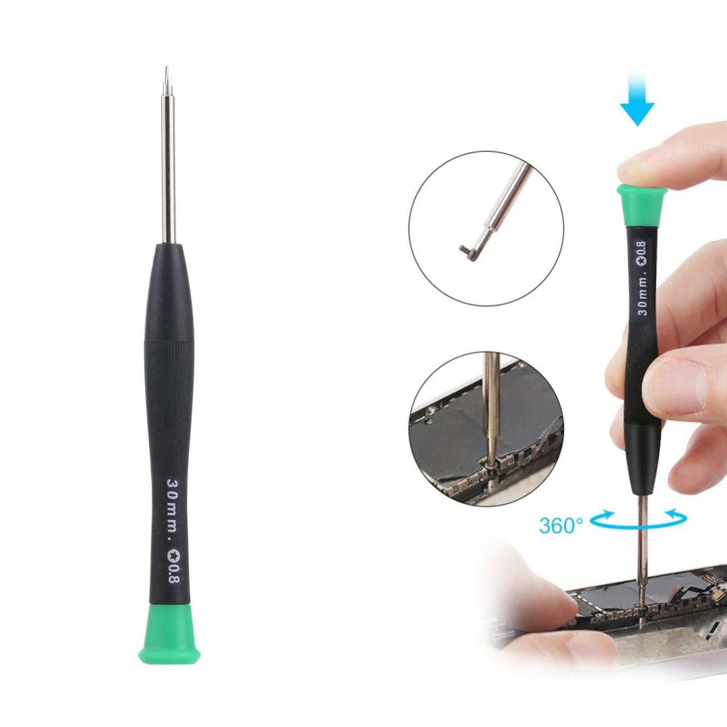 Jf-614 Mobile Phone Repair Tool - 0.8 Five Star Screwdriver Green-1915196542915055621