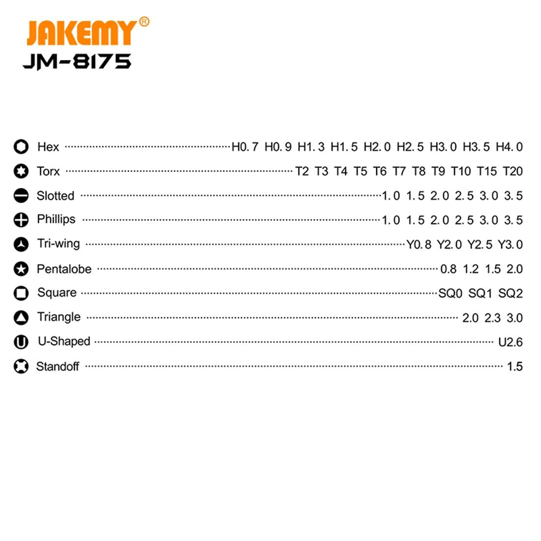 Jakemy 50-In-1 Double-Sided Precision Screwdriver Set-1915197082617122820