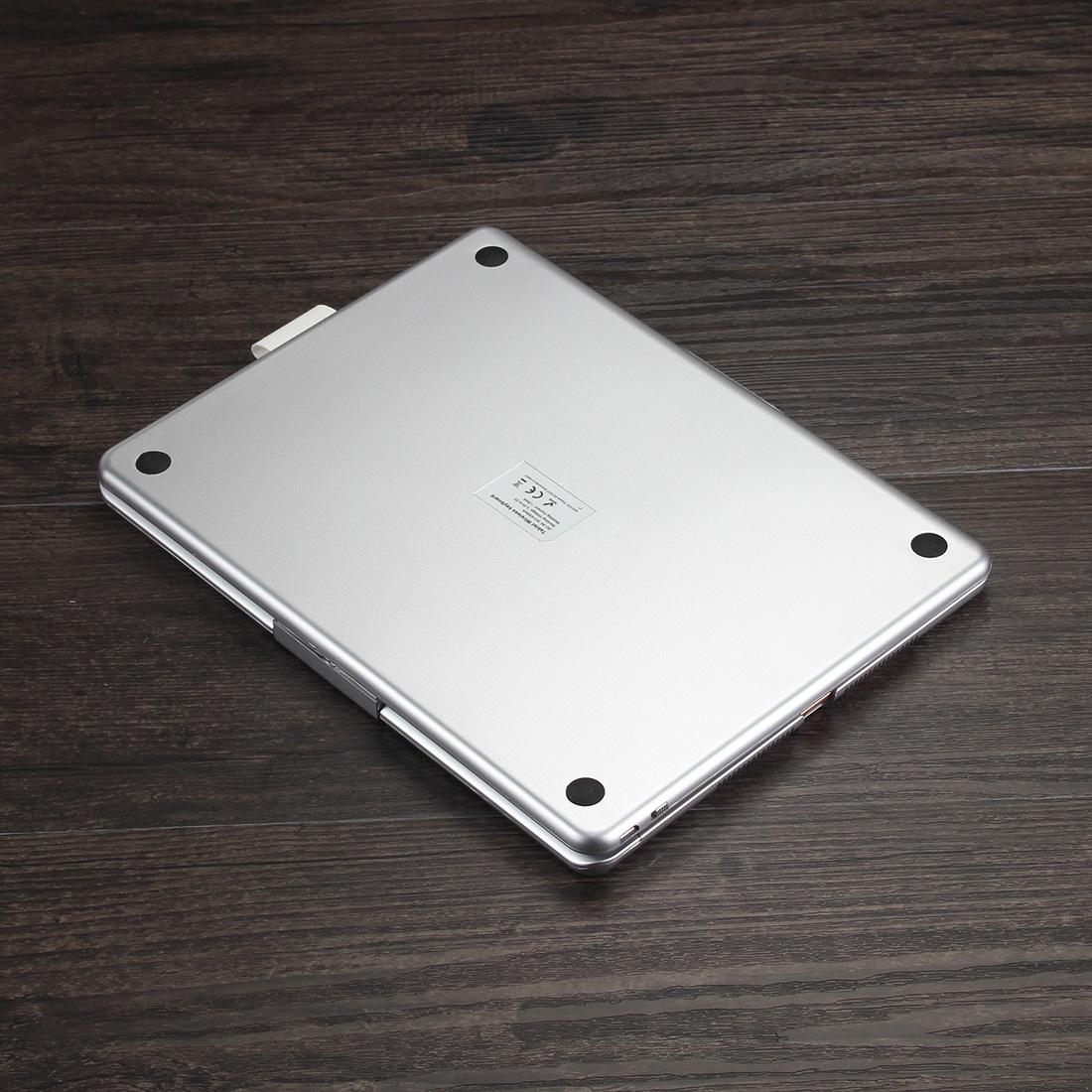 Rotatable Bluetooth Keyboard Leather Case For Ipad 10.2 With Backlit Pen Slot - Silver-1915196596543426564