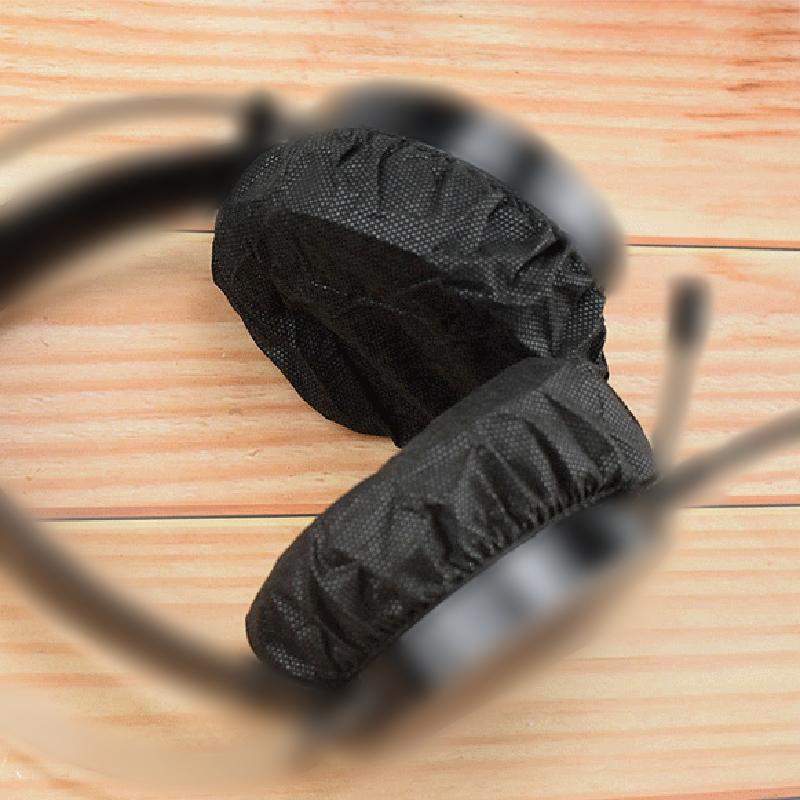 Black Disposable Earphone Earmuffs - Dust & Sweat Proof Breathable-1915196776139329541