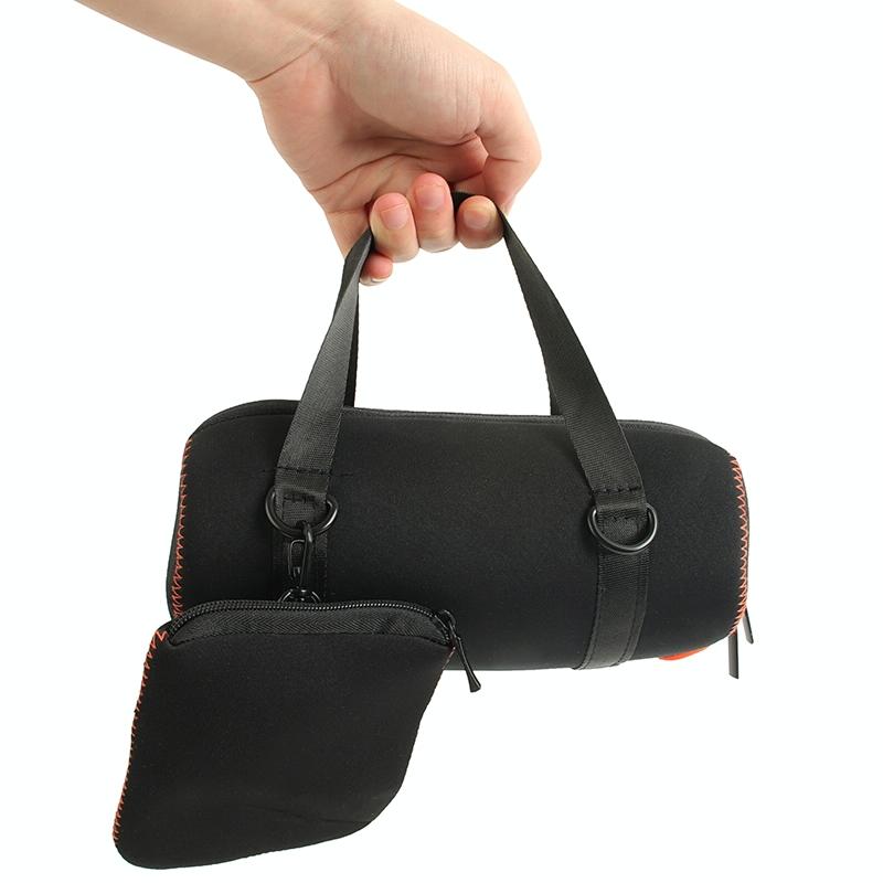 Protective Cover With Strap & Carabiner For Jbl Charge 5 - Black-1915196709688971267