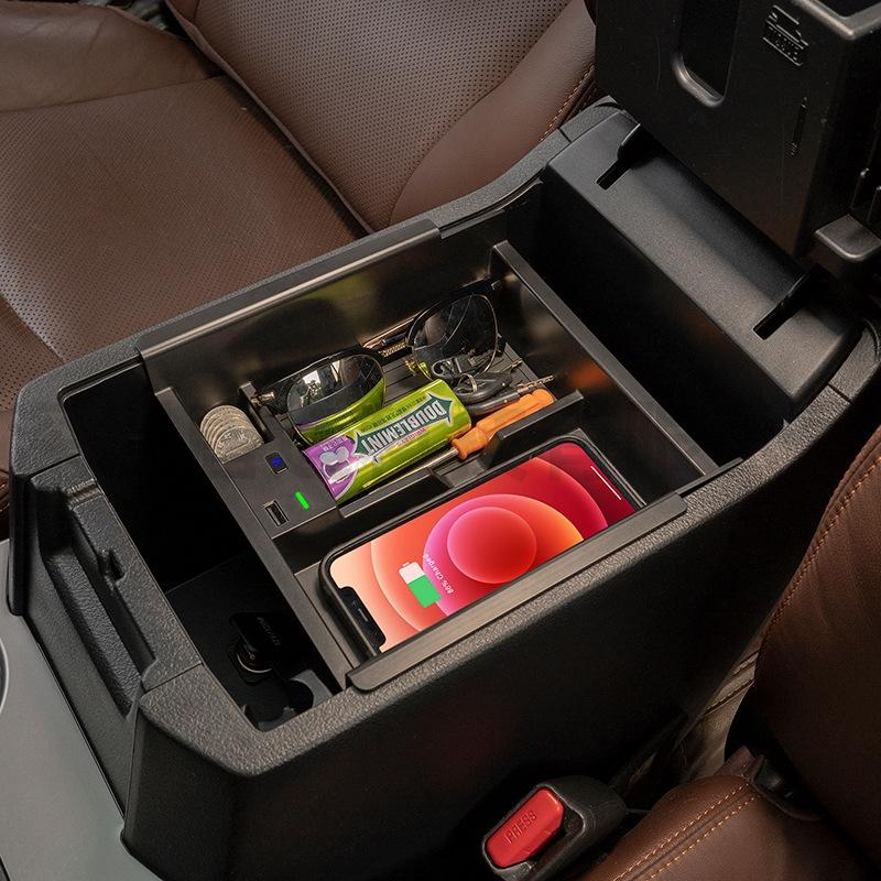 Wireless Charger & Storage Box For Toyota Tacoma 2016-2021-1915196734938681350