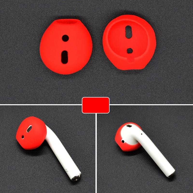 2-Pack Silicone Ear Caps For Apple Airpods / Earpods - Red-1915196591682228225