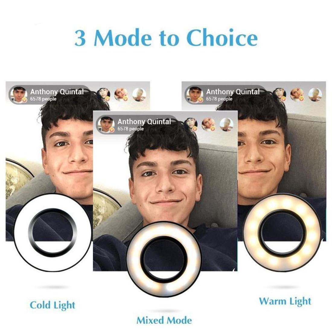 Selfie Ring Light With Phone Holder And Lazy Bracket - Perfect For Live Streaming And Broadcasts-1915197387253616647