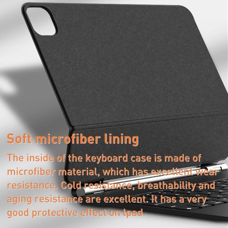 Bluetooth Keyboard Leather Case For Ipad Pro 12.9 - Magic Suspended Black-1915196727028224005