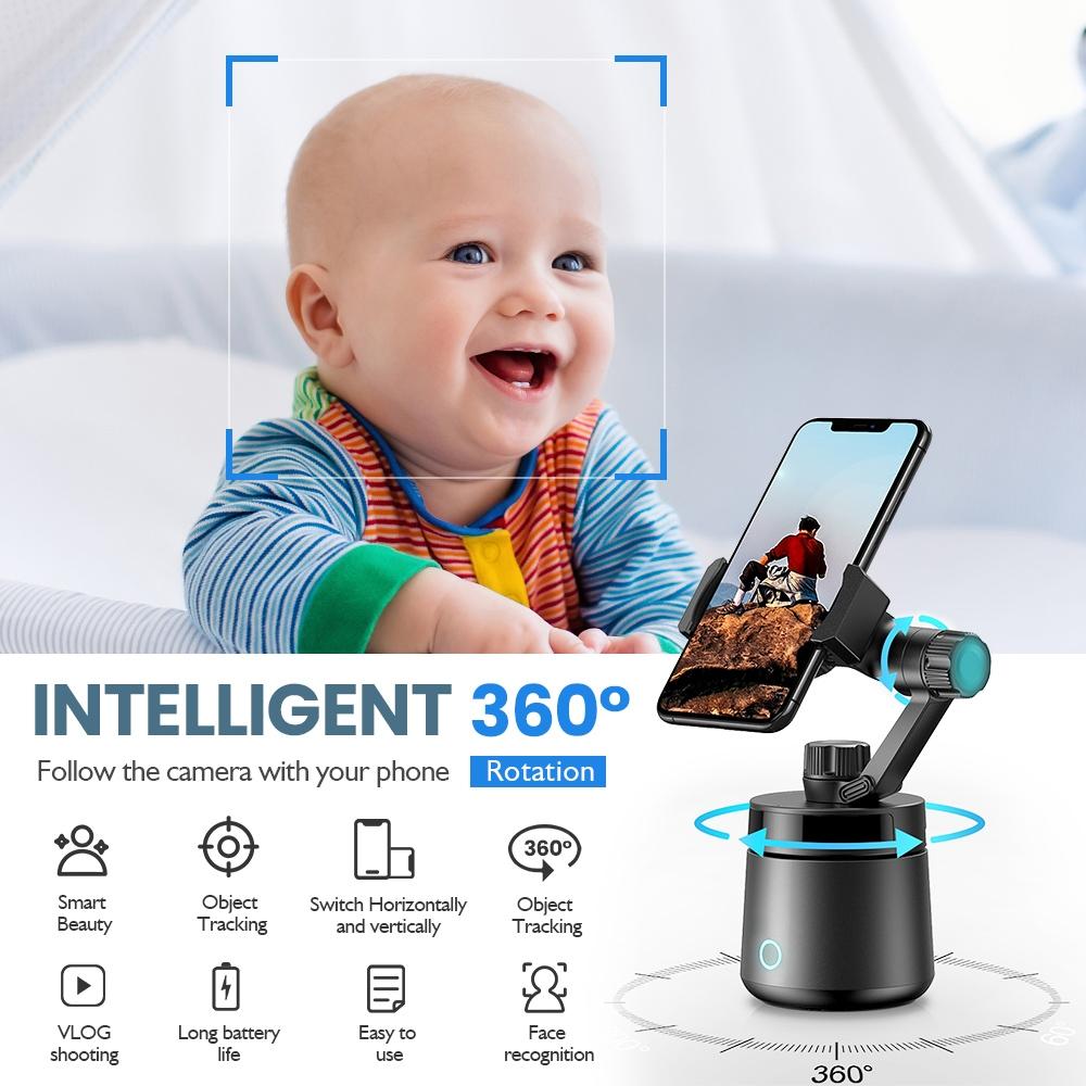 360 Degree Intelligent Tracking Tripod Head - White-1915196633281335297