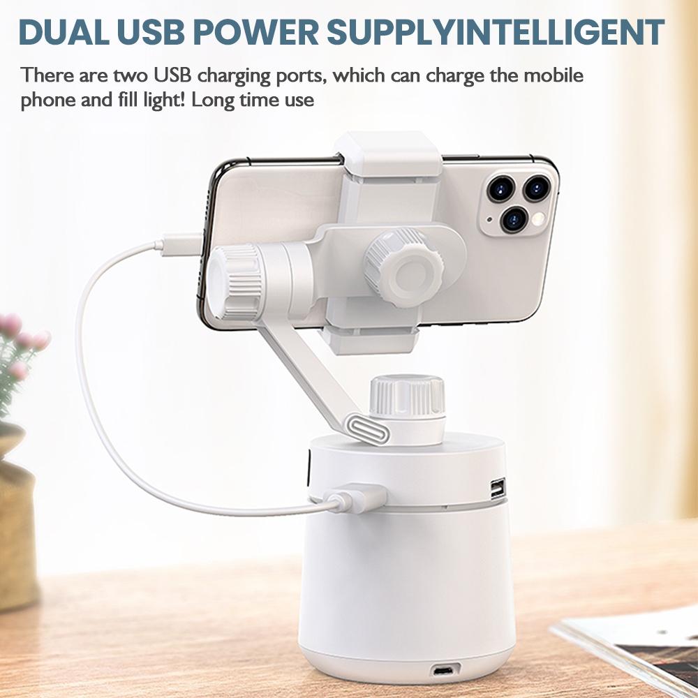 360 Degree Intelligent Tracking Tripod Head - White-1915196633281335299