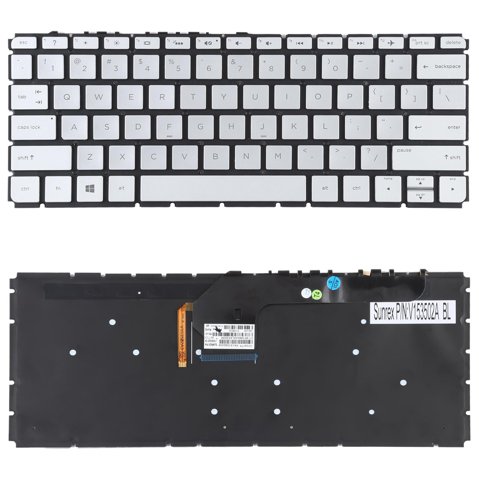 Silver Backlit Keyboard For Hp Envy 13-D Us Version-1915196594161061893