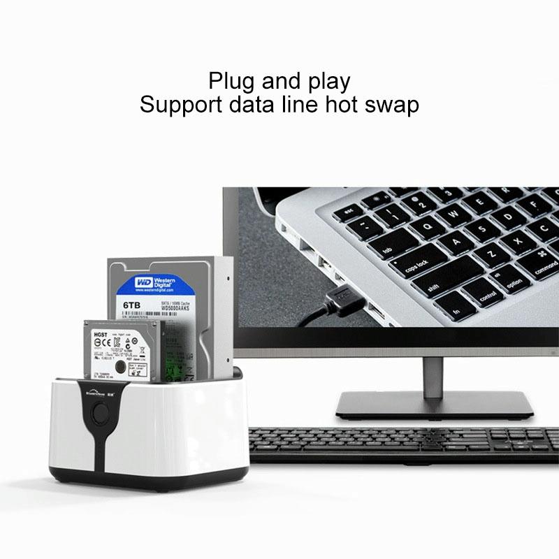 Usb 3.0 Sata Hard Drive Dock - Dual Bay-1915196616990658569