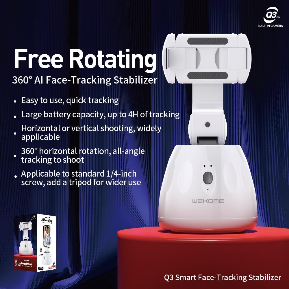 Smart Face Tracking Stabilizer 360-Degree Gimbal - White-1915196631456813061