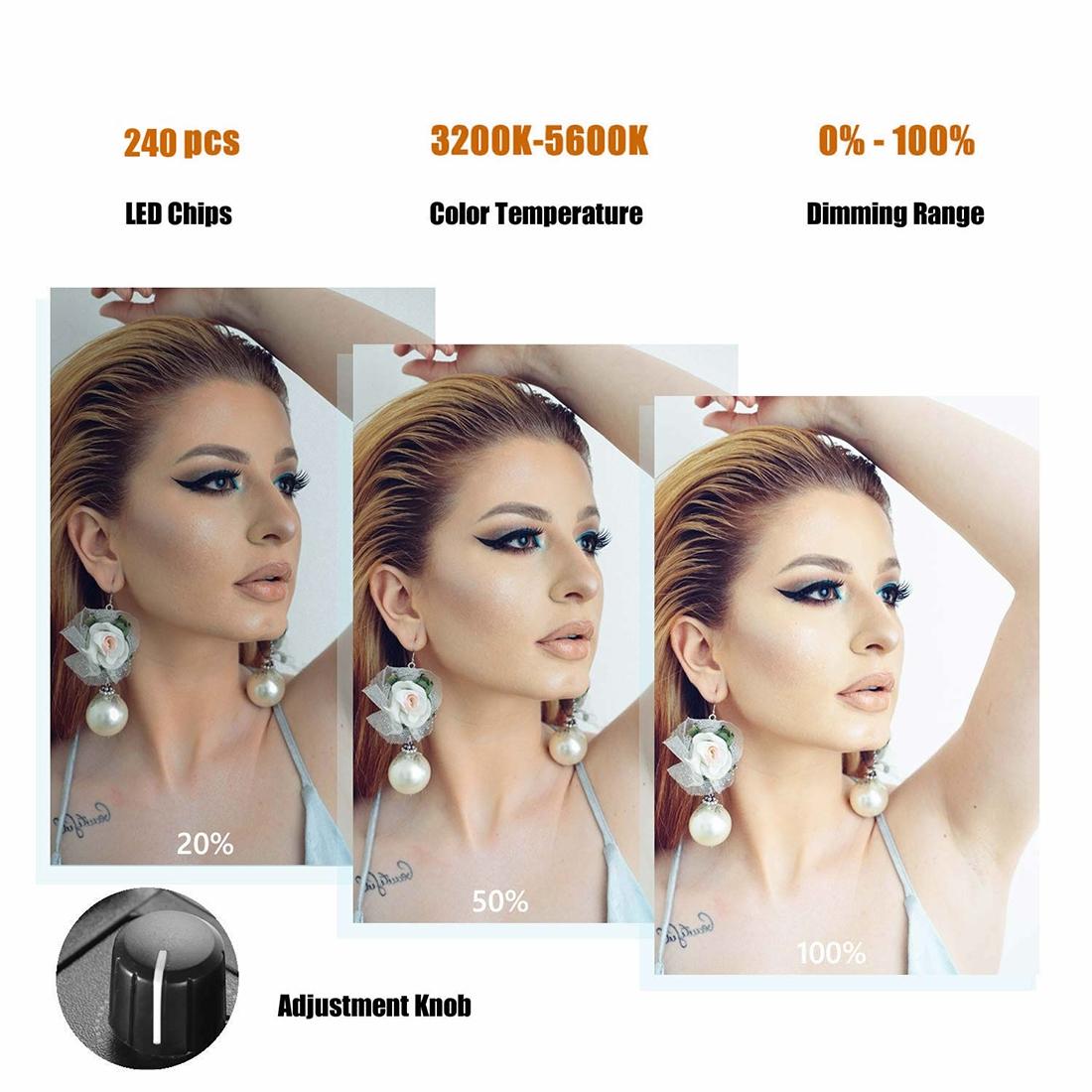 12 Two-Colour Dimmable Ring Fill Light With Tripod - 28W 100-240V-1915198249304723459
