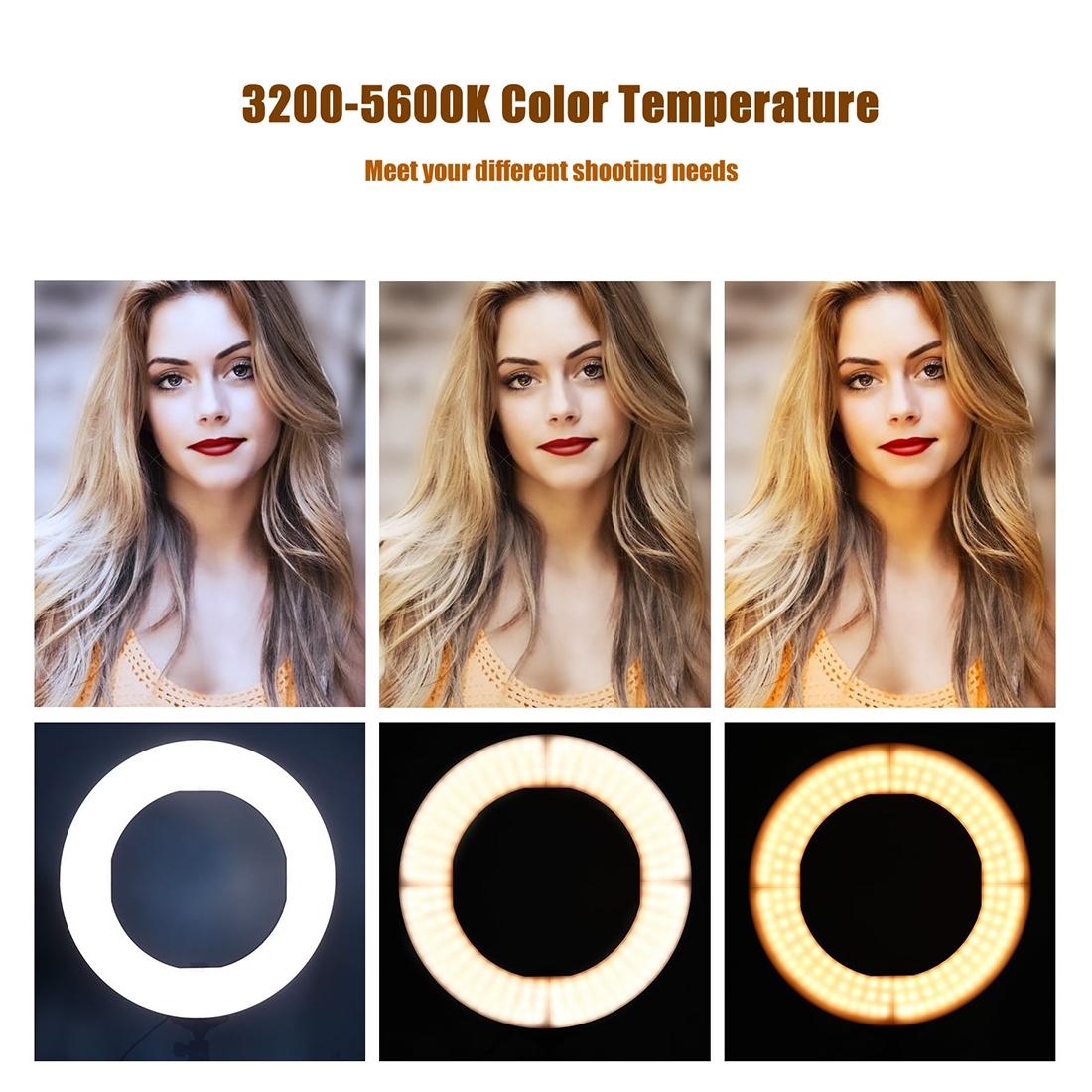 12 Two-Colour Dimmable Ring Fill Light With Tripod - 28W 100-240V-1915198249304723461