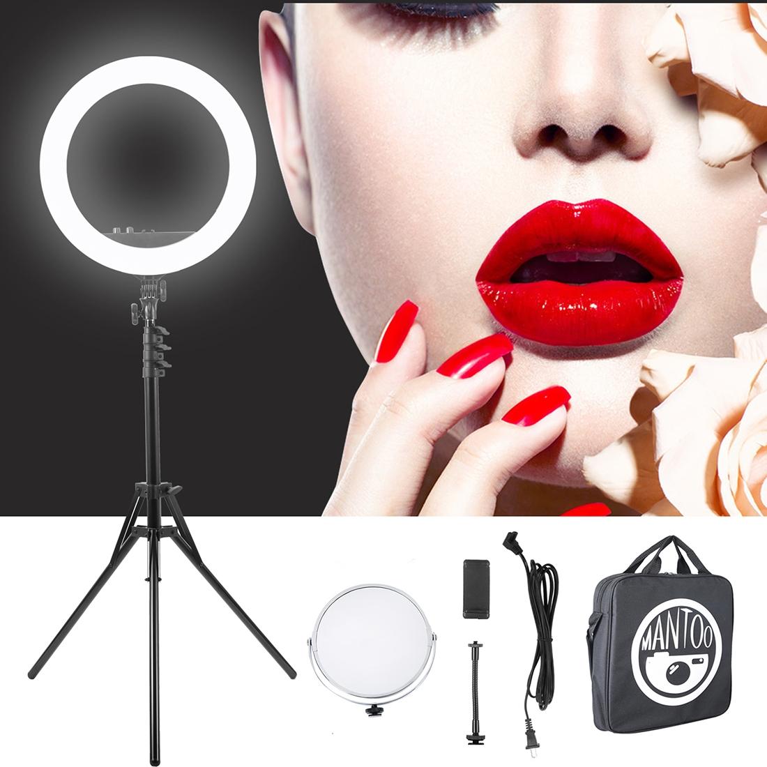 18 Two-Colour Dimmable Ring Fill Light With Tripod 55W 100-240V-1915198079649320960