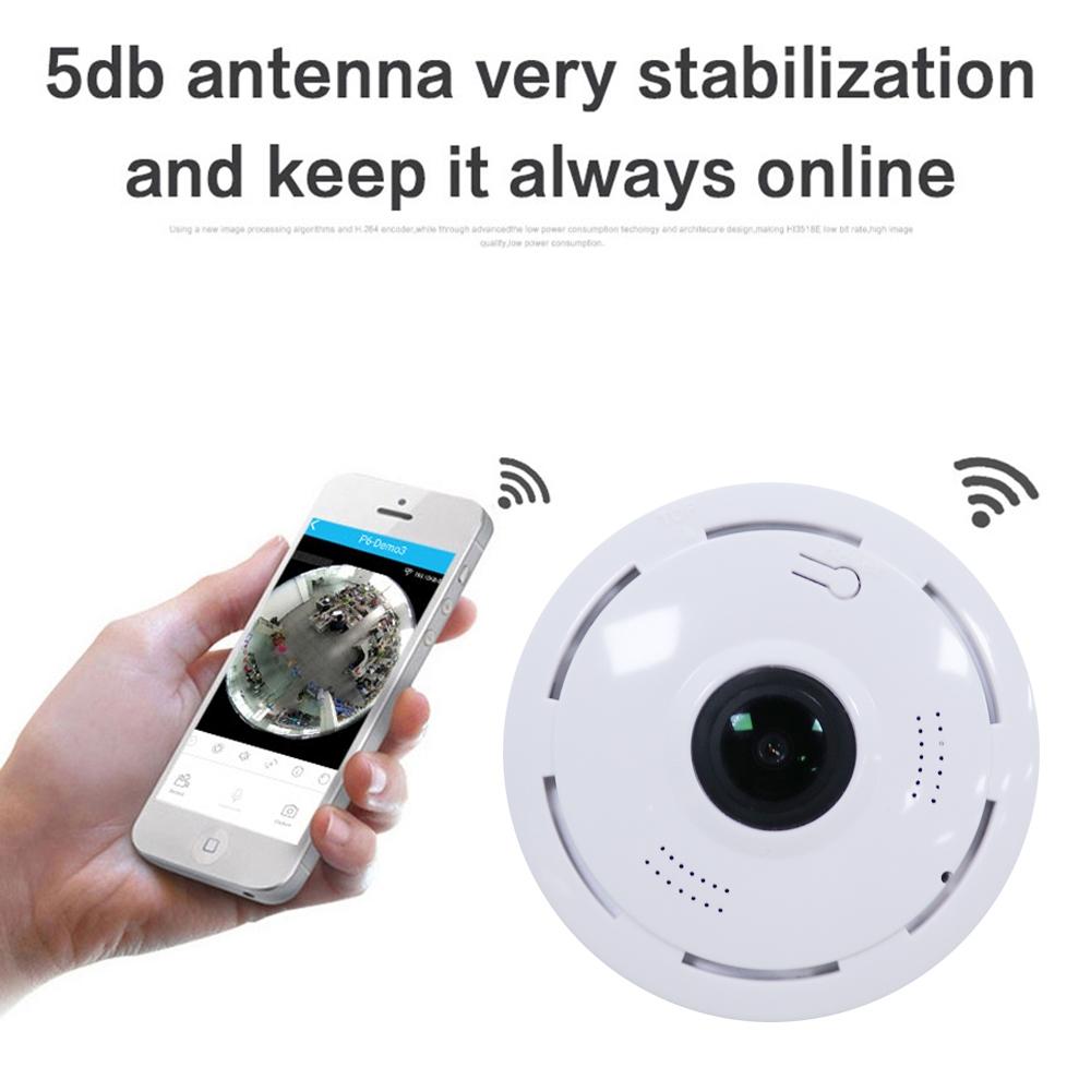 Smart Wireless Wifi Ip Camera With Fisheye Wide Angle Lens - 1.0Mp Tf Card Support Up To 128Gb-1915197225974239236