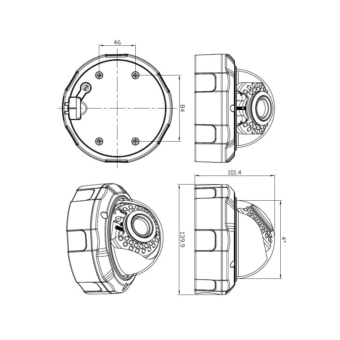 5Mp Ip Dome Camera With Auto Focus And 4X Zoom - White-1915196620983635974
