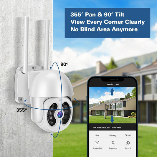 Wireless Ip Camera With 3.0Mp Waterproof Motion Detection 2-Way Audio Night Vision & Tf Card-1915196615405211650