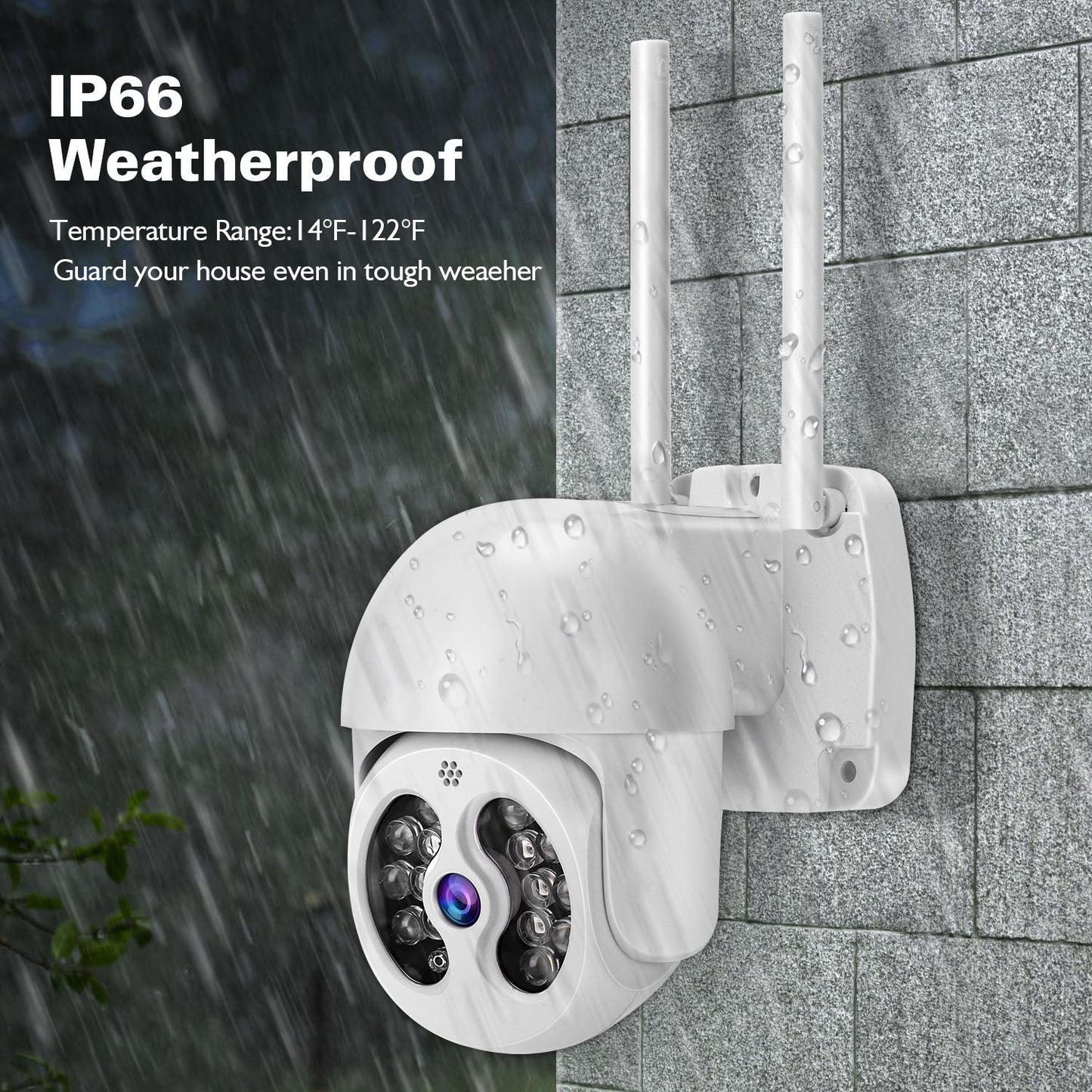 Wireless Ip Camera With 3.0Mp Waterproof Motion Detection 2-Way Audio Night Vision & Tf Card-1915196615405211651