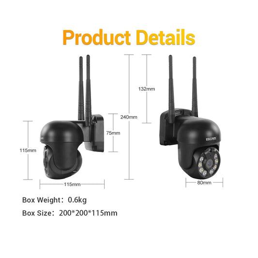 Wireless Dome Ip Camera With 3.0Mp Motion Detection Two-Way Audio Night Vision & Tf Card Support-1915196616831275009