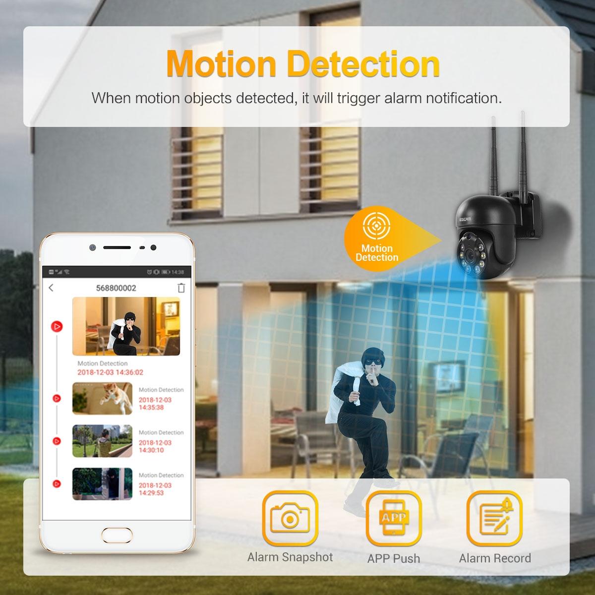 Wireless Dome Ip Camera With 3.0Mp Motion Detection Two-Way Audio Night Vision & Tf Card Support-1915196616831275017