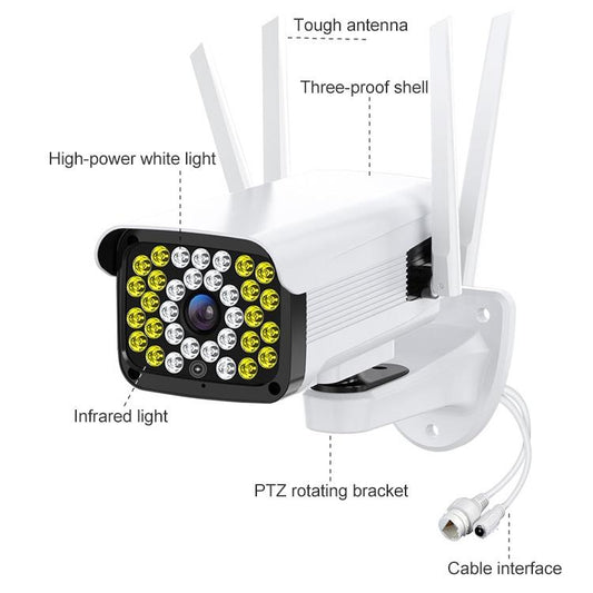 Hd Outdoor Surveillance Camera With Voice Intercom Night Vision Human Detection Tf Card Wifi Ptz Rotation-1915196618102149121