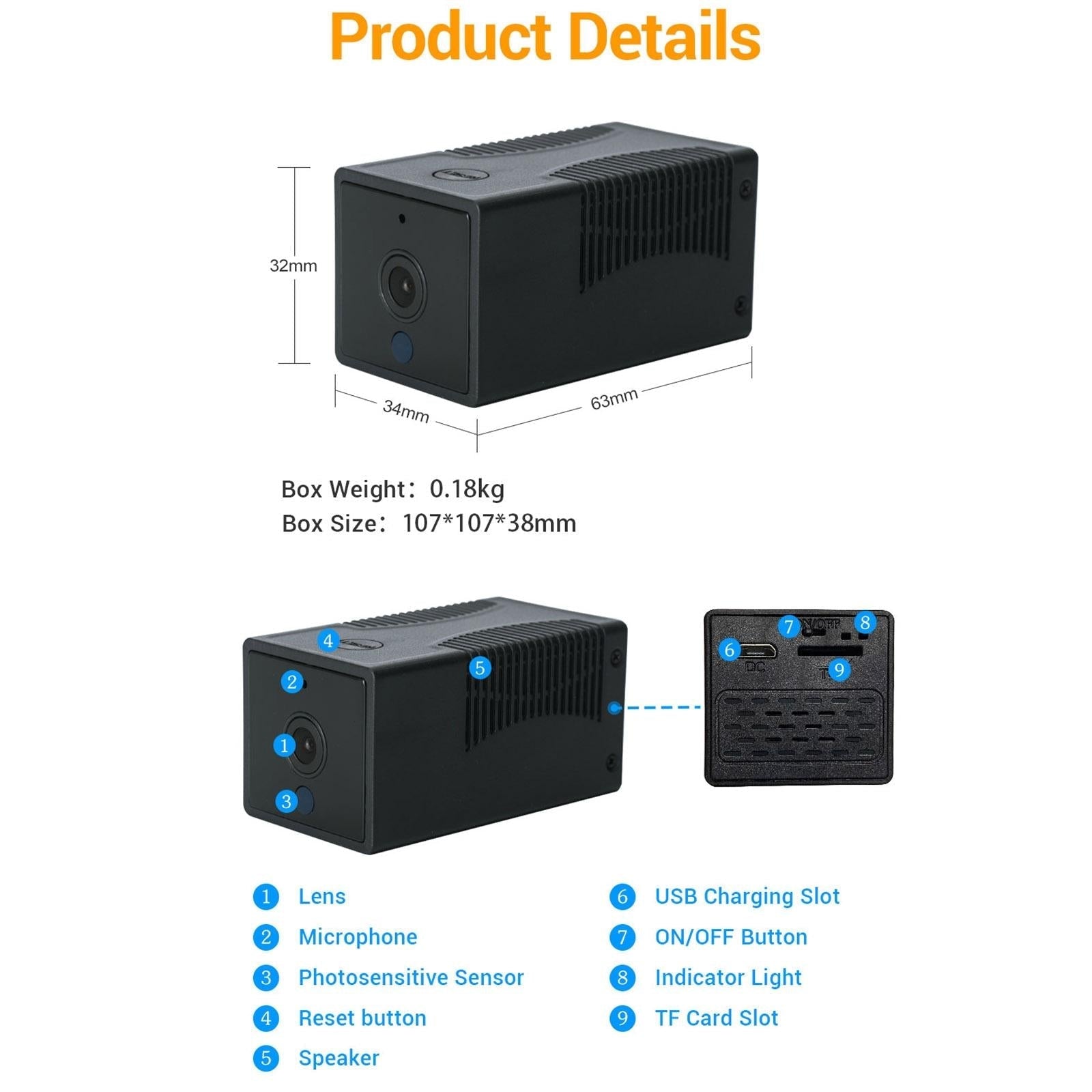 Smart Wifi Ip Camera With 1080P Hd Night Vision Two-Way Audio Motion Detection And Tf Card Support-1915196609931644931