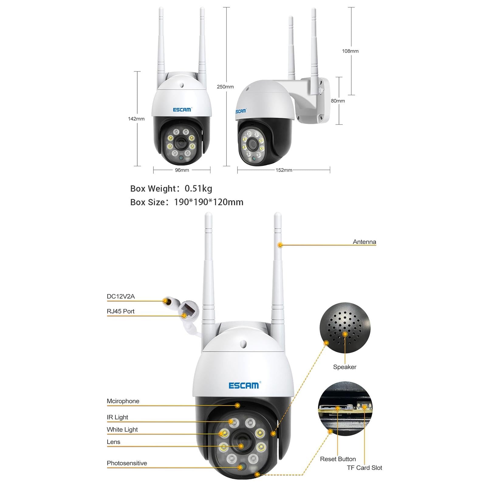 1080P Wifi Ip Camera With Two-Way Audio Motion Detection Night Vision And Tf Card Support-1915196612066545667