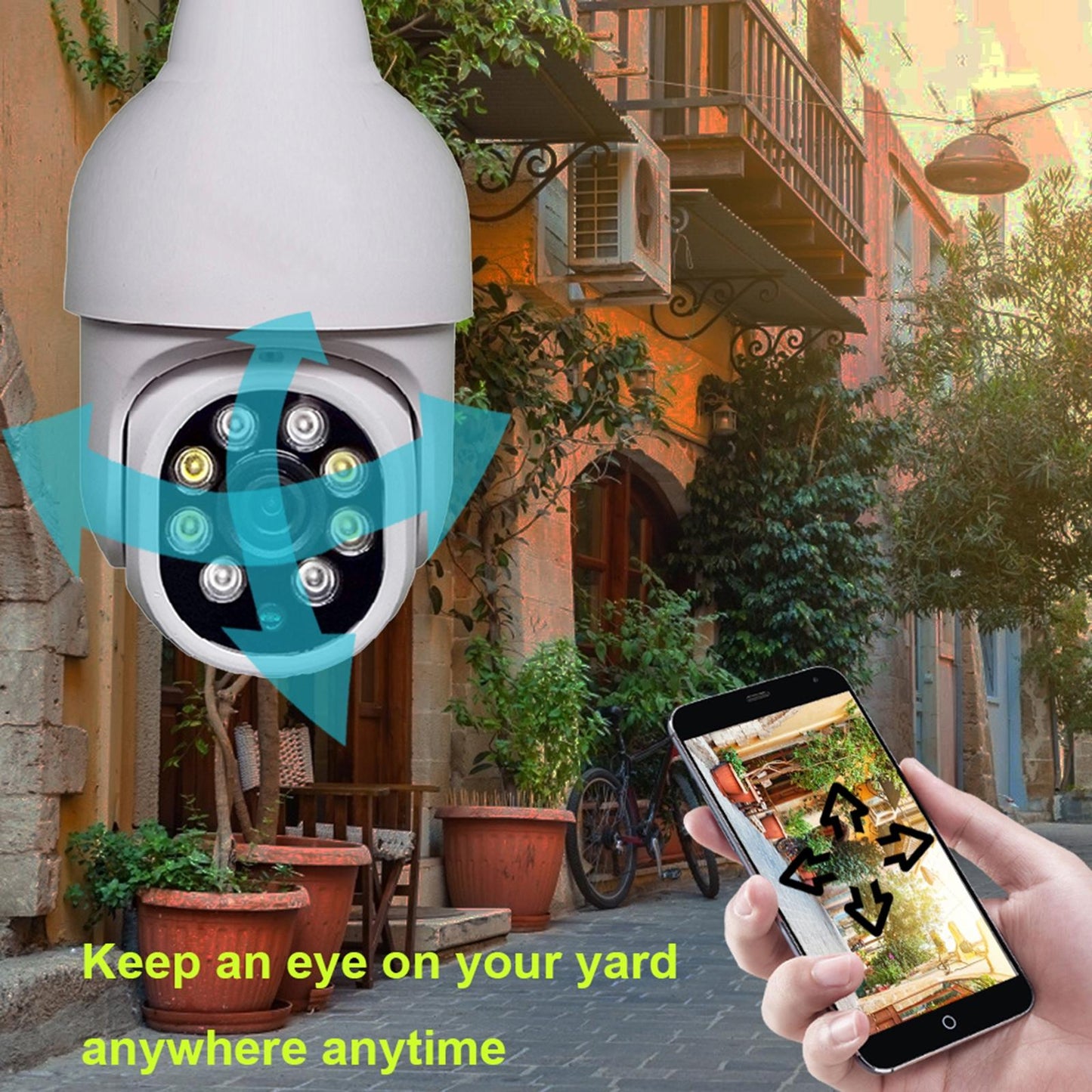 Outdoor Wifi Light Bulb Camera With Night Vision & Motion Detection - Tf Card Support-1915197191916490754