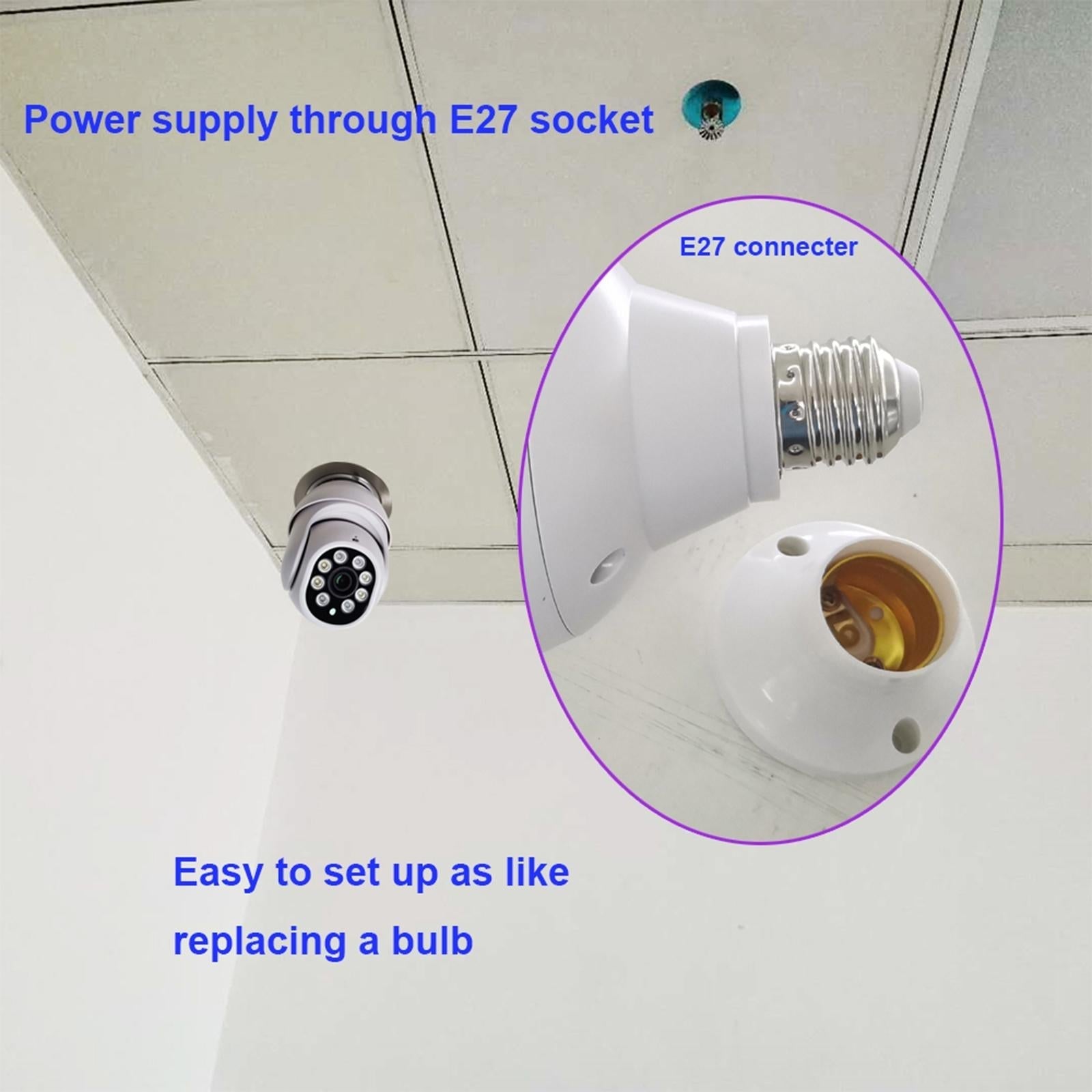 Outdoor Wifi Light Bulb Camera With Night Vision & Motion Detection - Tf Card Support-1915197191916490758
