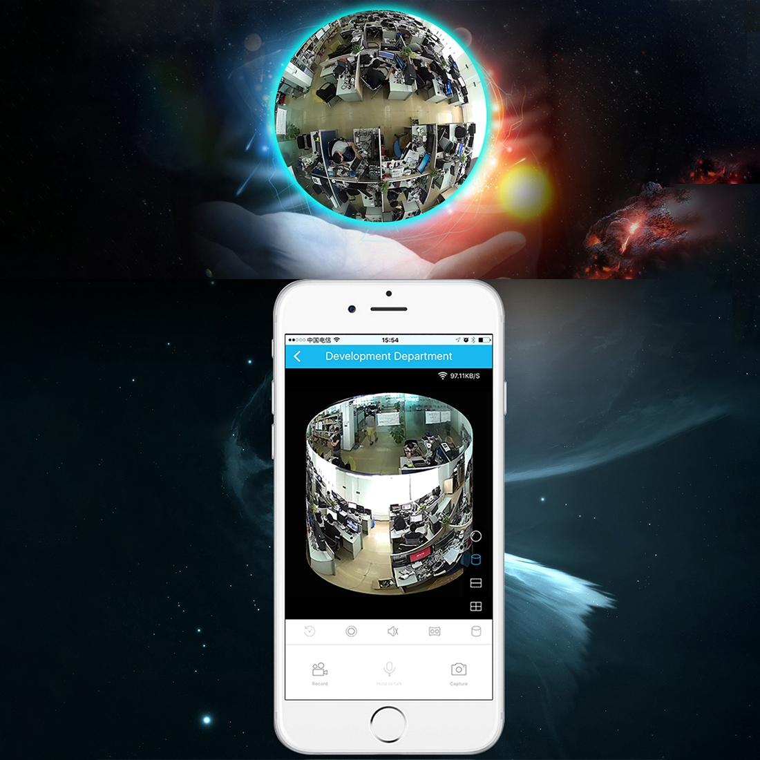 360 Degree Fisheye Lens Wifi Ip Camera With Motion Detection & Night Vision - Shark 960P-1915197205610893317