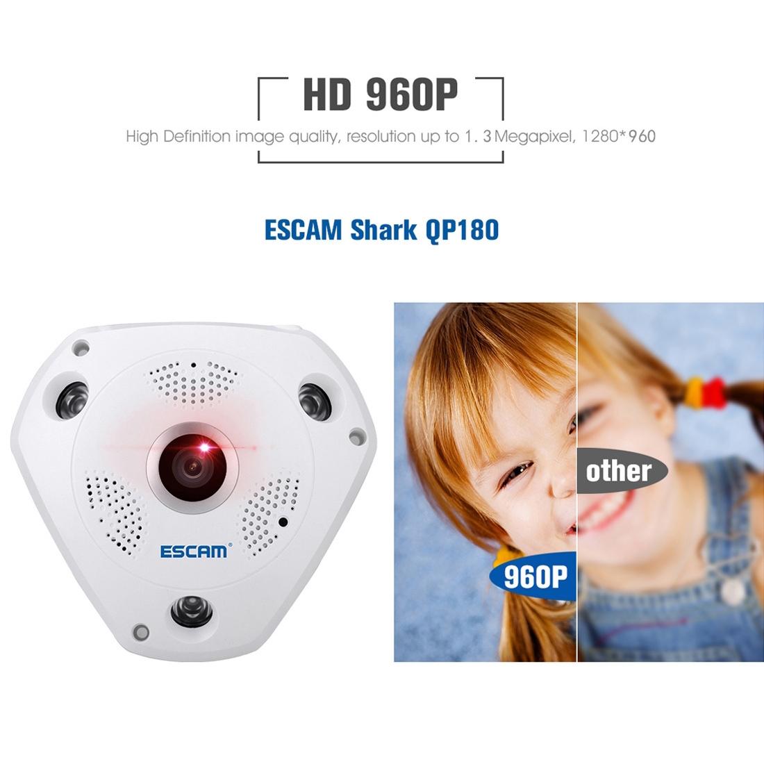 360 Degree Fisheye Lens Wifi Ip Camera With Motion Detection & Night Vision - Shark 960P-1915197205610893319