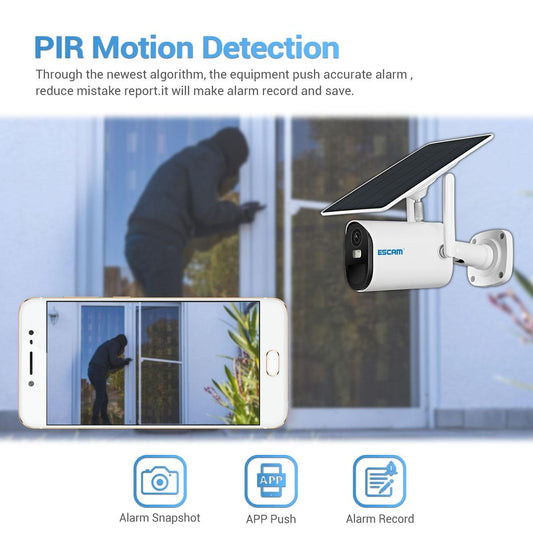 Hd 1080P Wifi Solar Panel Ip Camera Support Motion Detection / Night Vision / Tf Card / Two-Way Audio-1915197498679496706