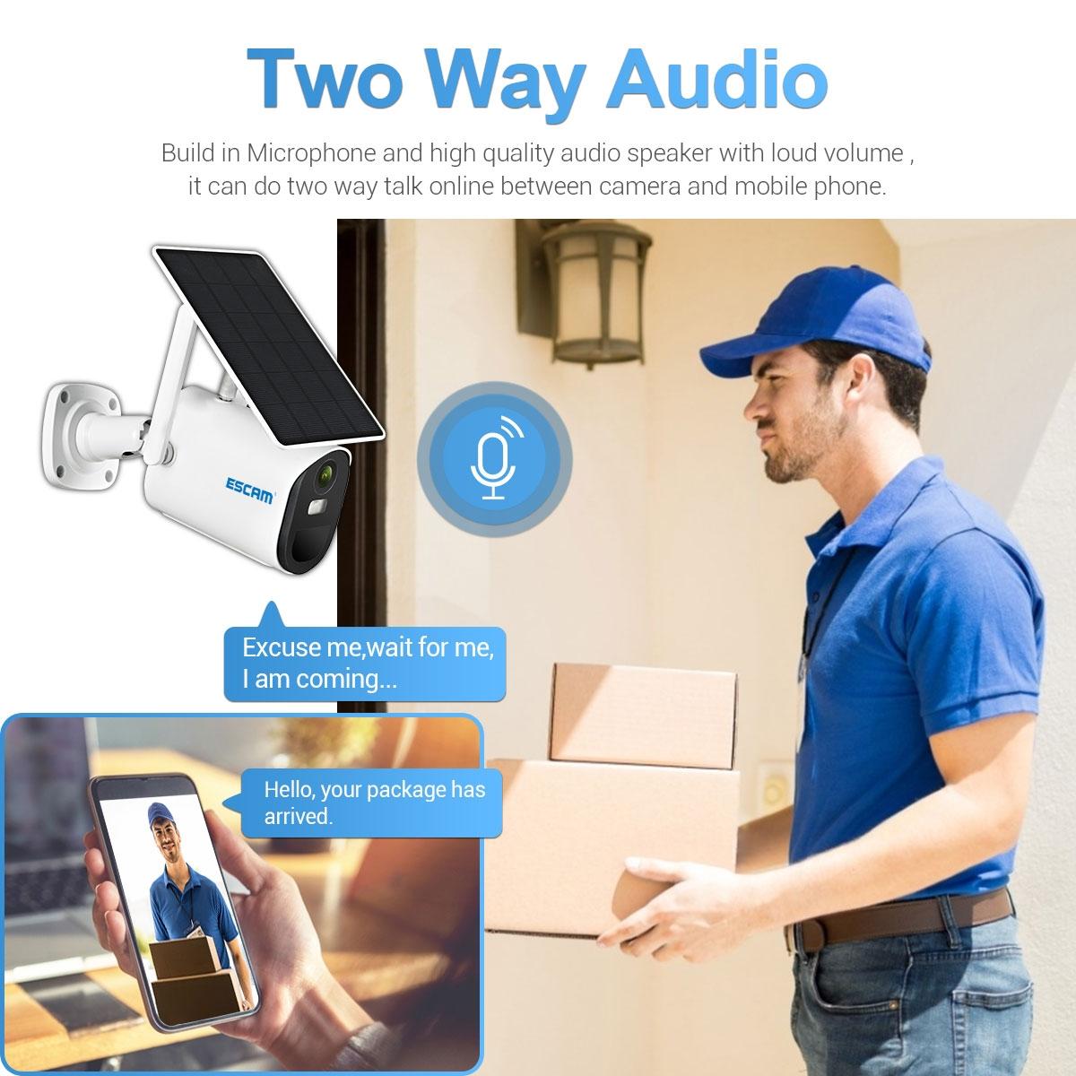 Hd 1080P Wifi Solar Panel Ip Camera Support Motion Detection / Night Vision / Tf Card / Two-Way Audio-1915197498679496708