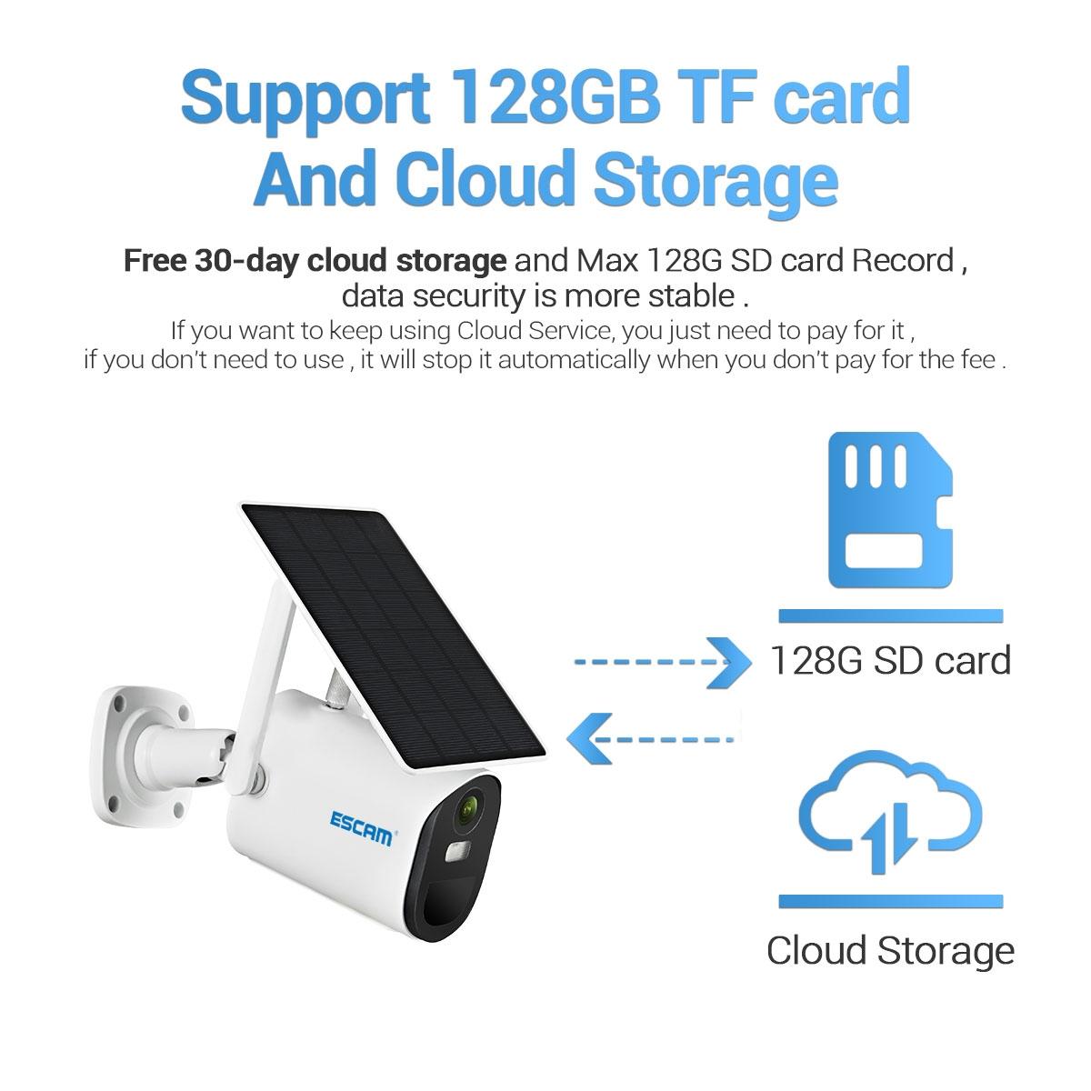 Hd 1080P Wifi Solar Panel Ip Camera Support Motion Detection / Night Vision / Tf Card / Two-Way Audio-1915197498679496710