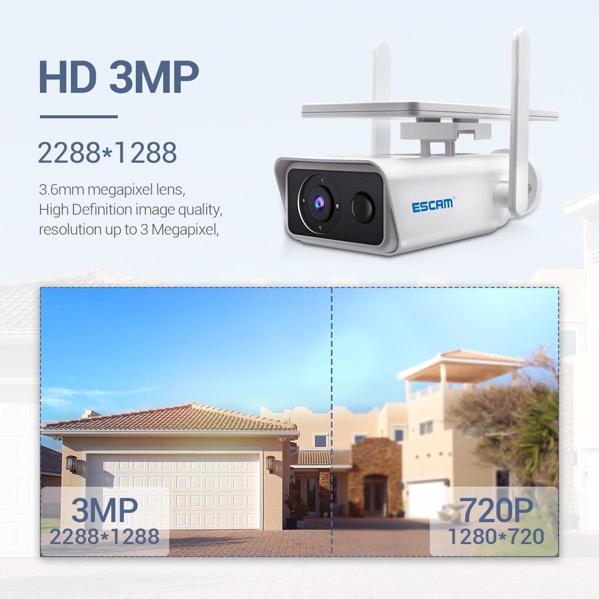 Wireless Solar Ip Camera - 3Mp H.265 No Battery White-1915196627149262849