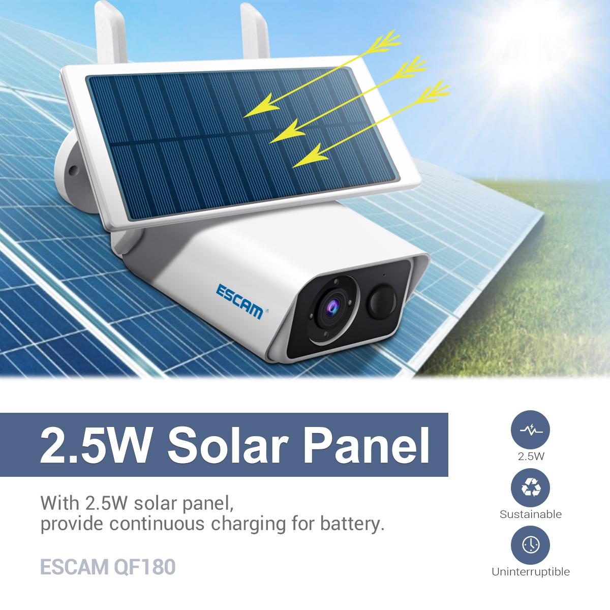 Wireless Solar Ip Camera - 3Mp H.265 No Battery White-1915196627149262851