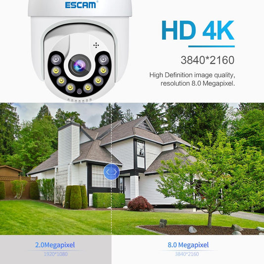 8Mp Ai Humanoid Detection Auto Tracking Waterproof Wifi Ip Camera - White-1915196635391070209