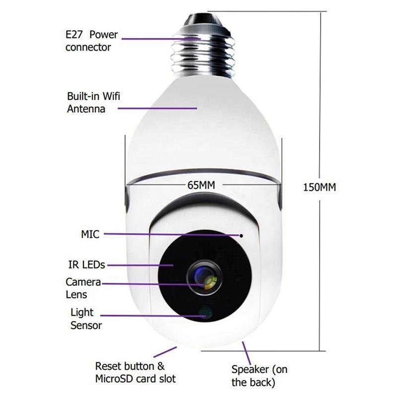 2Mp 5G Dual Frequency Bulb Camera With Two-Way Voice Intercom - White-1915196635546259458