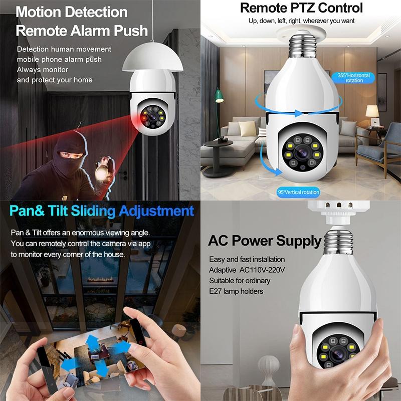 2Mp 5G Dual Frequency Bulb Camera With Two-Way Voice Intercom - White-1915196635546259462