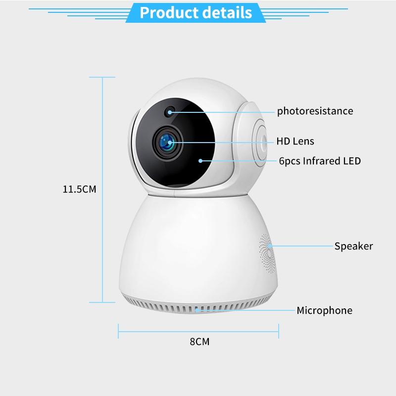 Smart Wifi Security Camera With Pan-Tilt 1.0Mp Tf Card Two-Way Audio Motion Detection Night Vision-1915196615090638855