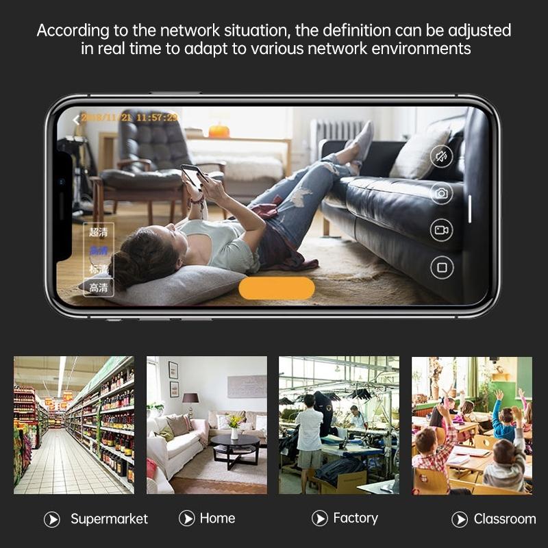 Wireless Network Camera With Wide-Angle Recording - 1080P Black-1915196485071409158