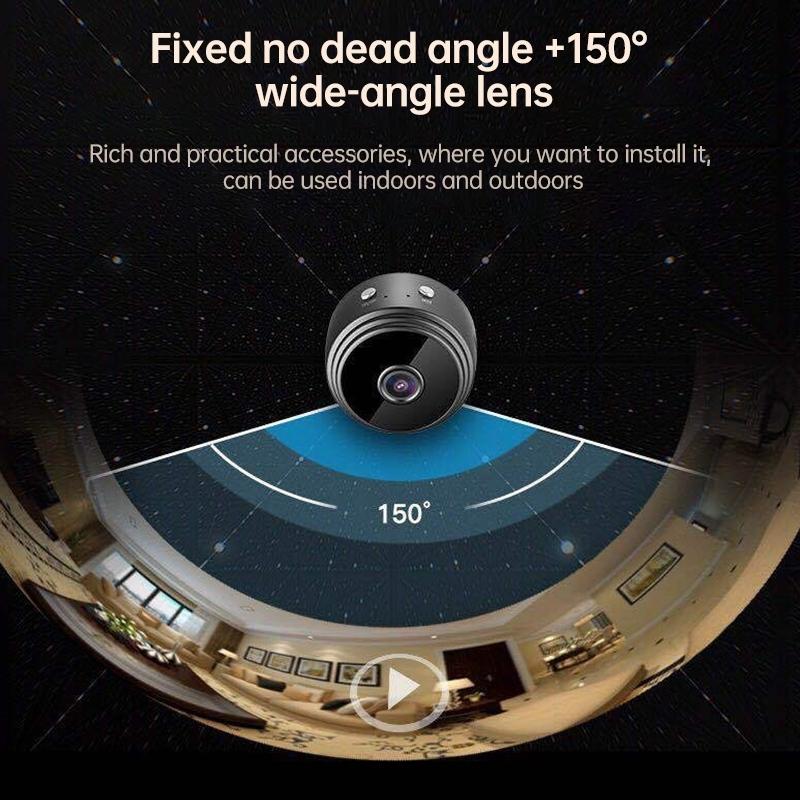 Wireless Network Camera With Wide-Angle Recording - 1080P Black-1915196485071409160
