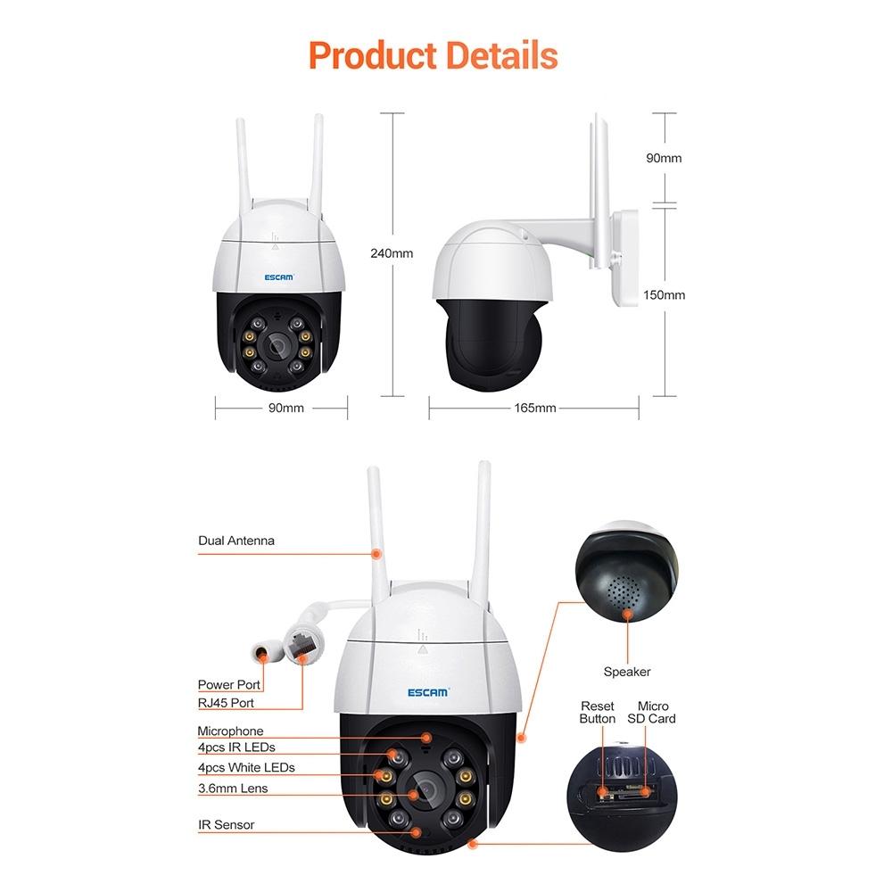 1080P Wifi Ip Camera With Pan / Tilt Humanoid Detection Night Vision Waterproof Tf Card Two-Way Audio-1915196617762410503