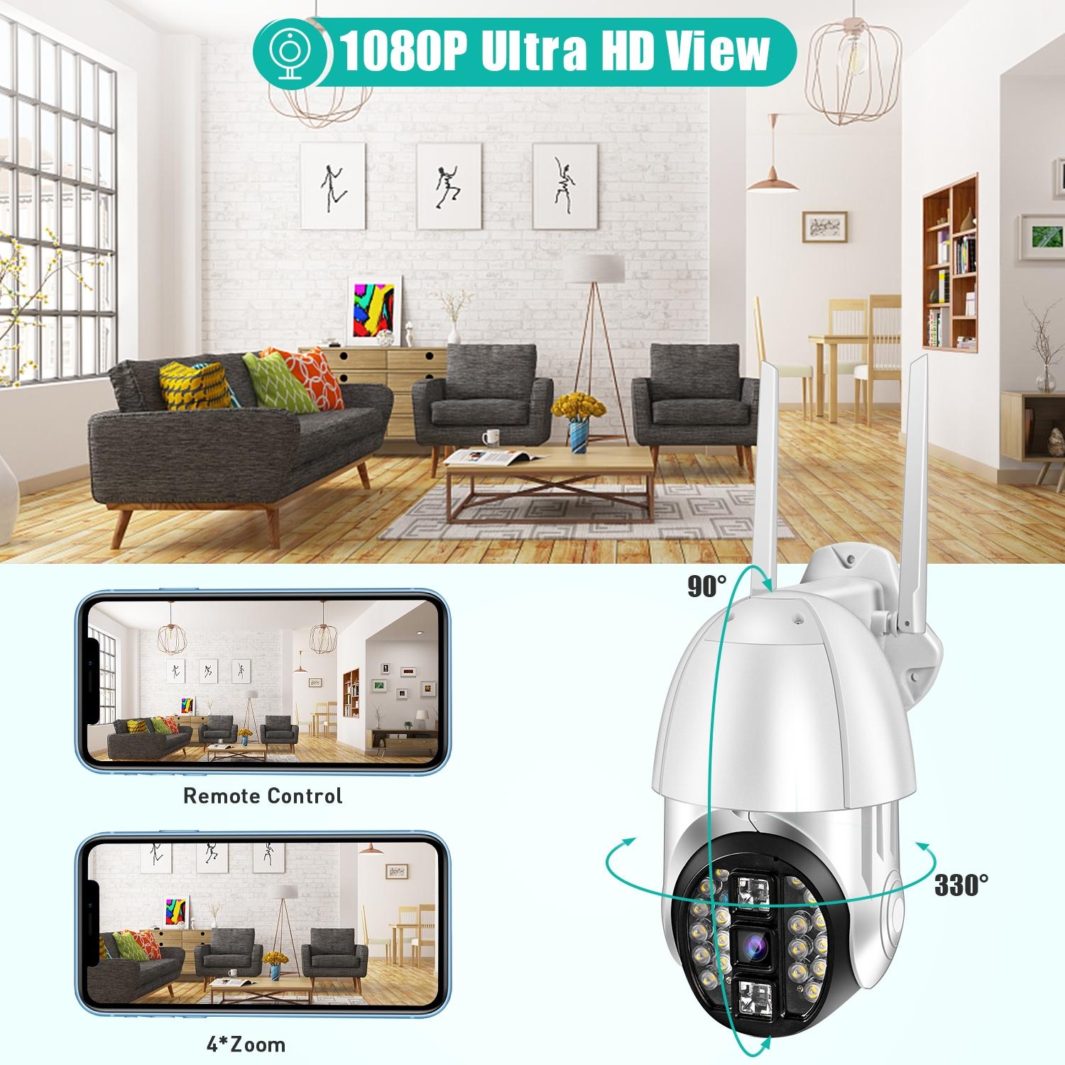 360 Degree Rotating Wifi Camera With Full Colour Two-Way Voice Motion Detection And 64Gb Tf Card-1915196617145847814