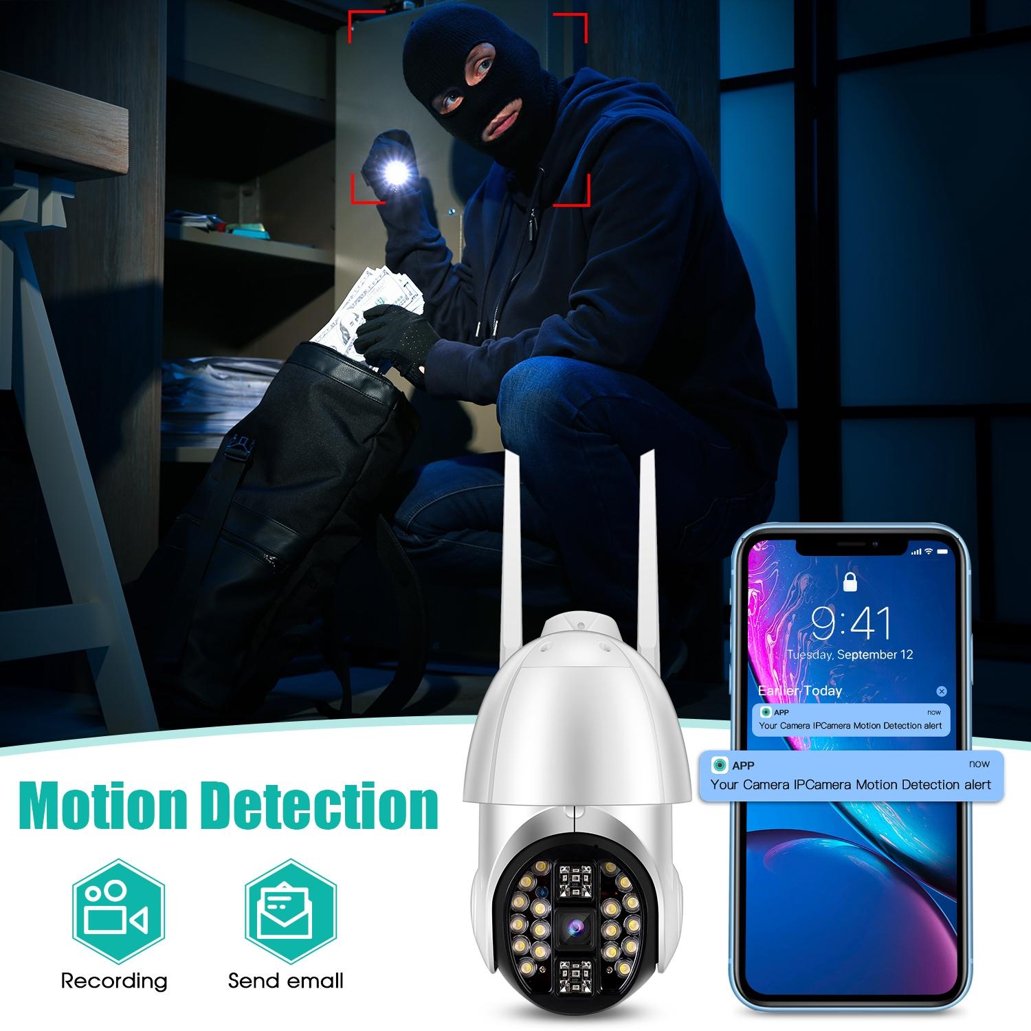 360 Degree Rotating Wifi Camera With Full Colour Two-Way Voice Motion Detection And 64Gb Tf Card-1915196617145847817