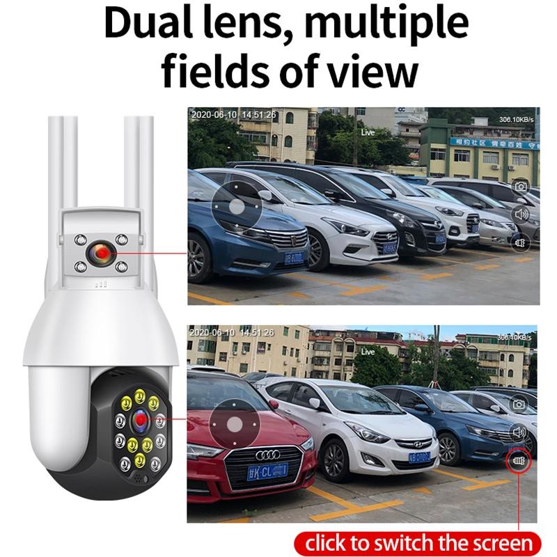 Waterproof Panoramic Ptz Wifi Camera With Dual Lens 1080P Resolution Two-Way Voice Intercom Smart Alarm And Video Playback. Supports Day / Night Full Colour And 128Gb Tf Card.-1915196619142336519