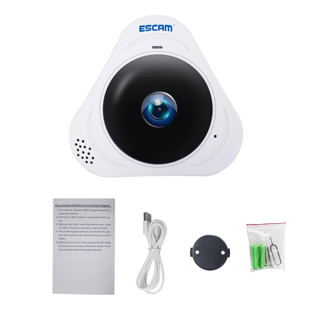 360 Degree Fisheye Wifi Ip Camera With Motion Detection & Night Vision-1915196642814988291