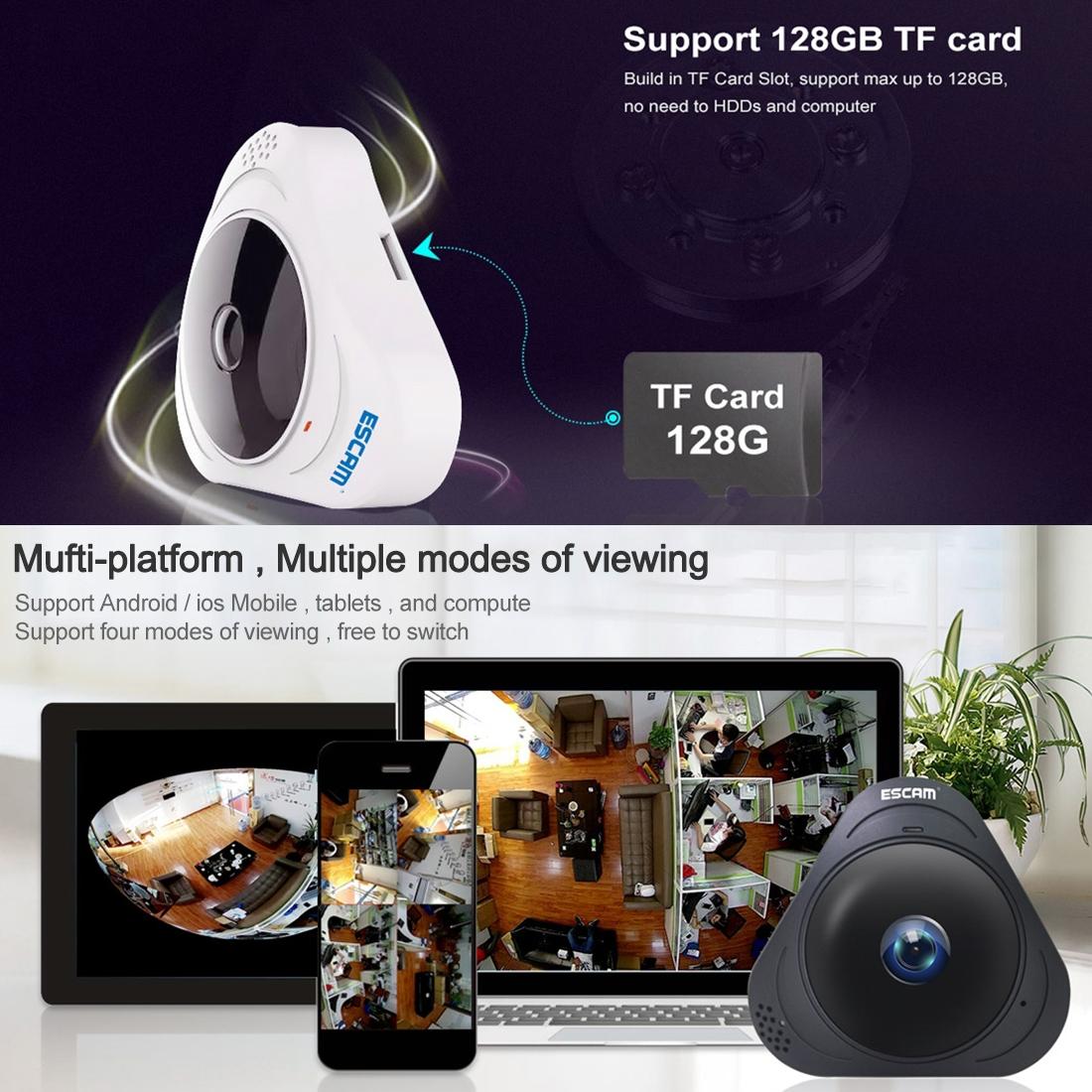 360 Degree Fisheye Wifi Ip Camera With Motion Detection & Night Vision-1915196642814988297
